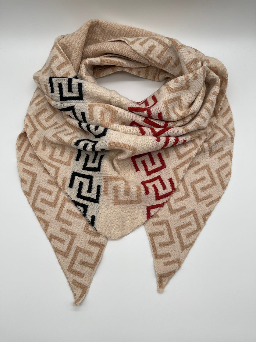 Dreiecks-Schal Muster in Creme/Beige Artikel 5438