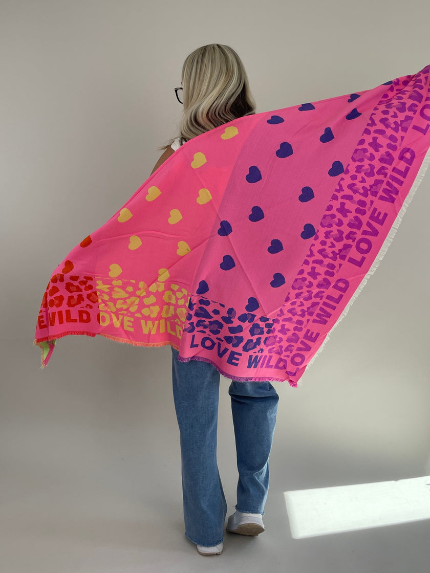 Dreiecksschal Leo/Herzen Bunt Art. 6318