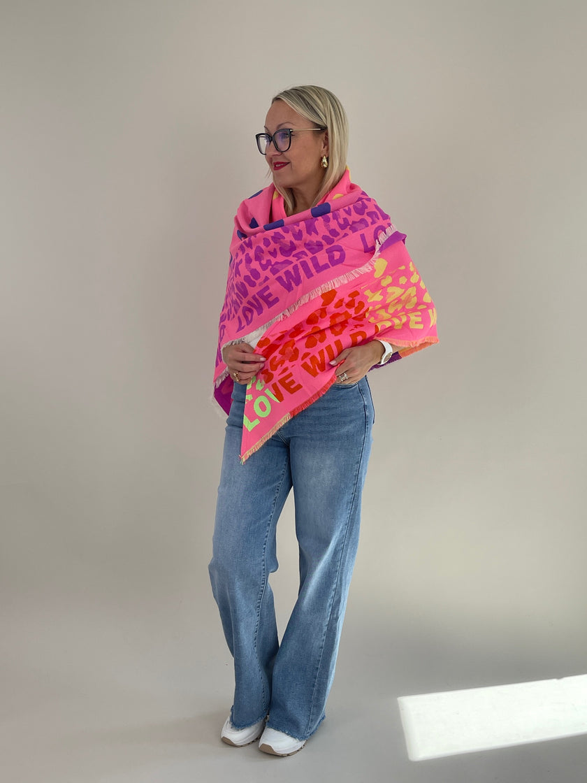 Dreiecksschal Leo/Herzen Bunt Art. 6318