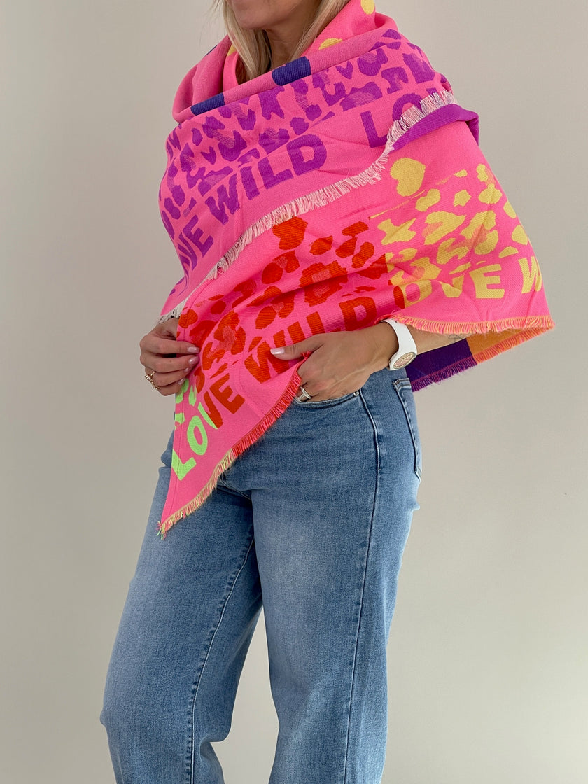 Dreiecksschal Leo/Herzen Bunt Art. 6318
