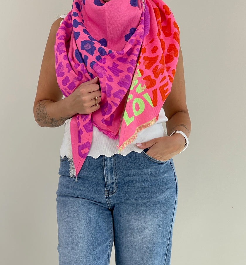 Dreiecksschal Leo/Herzen Bunt Art. 6318