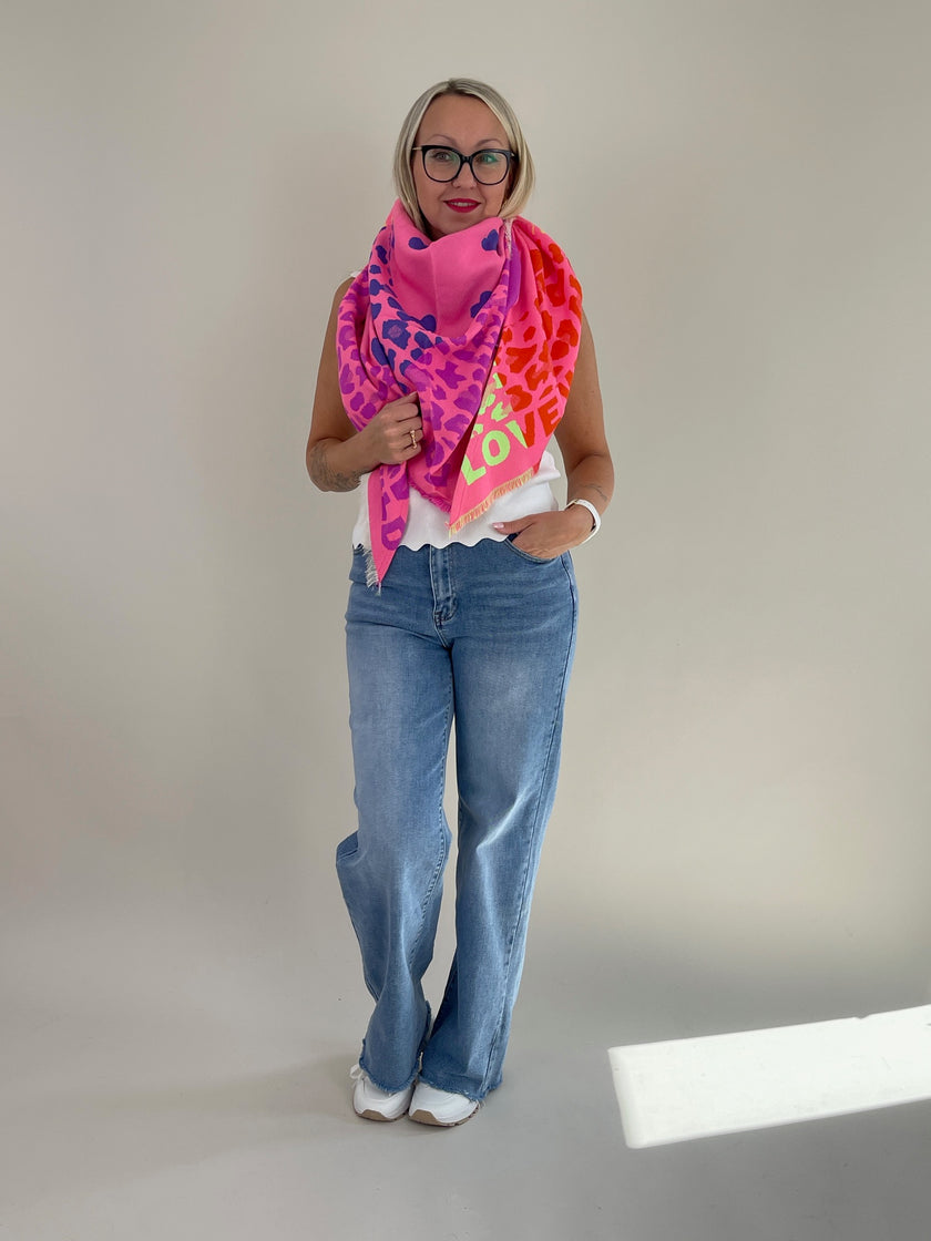 Dreiecksschal Leo/Herzen Bunt Art. 6318