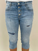 Capri-Jeans mit Strasssteinchen Artikel 5891