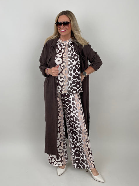 Kleid Maxi Leinen in Mokka Artikel 5956
