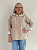 Hoodie Feinstrick 3D Schrift in Taupe Artikel 6301