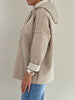 Hoodie Feinstrick 3D Schrift in Taupe Artikel 6301