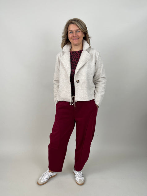 Kuschelige Blazerjacke in Beige