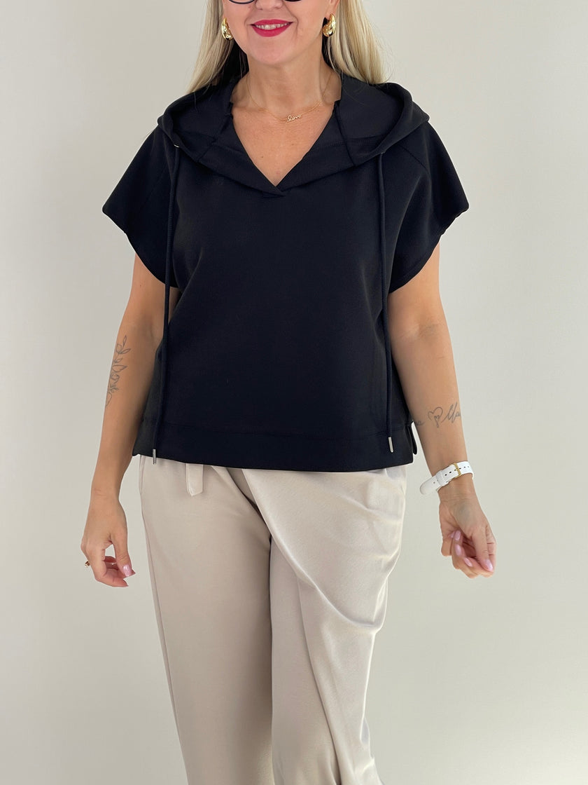 Sweatshirt Kurzarm mit Kapuze in versch. Farben Art. 6314