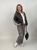 Steppjacke mit Streifen in Mokka
