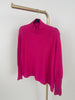 Feinstrickpullover mit Stehkragen in Pink