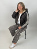 Steppjacke mit Streifen in Mokka