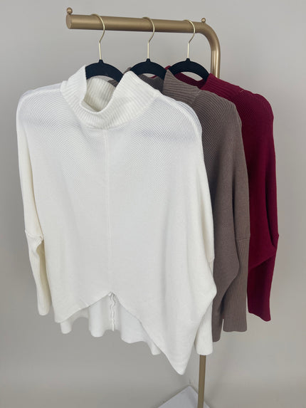 Pullover Uni Fledermaus-Ärmel in versch. Farben Art. 6681