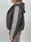 Steppjacke mit Streifen in Mokka