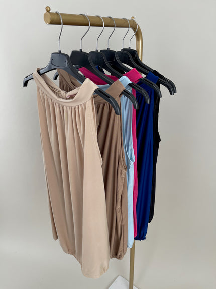Neckholder Top Uni Kofferstoff in versch. Farben Artikel 3540