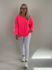 Sweatshirt mit Schriftzug im Rücken in Neonpink Artikel 6320