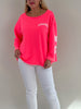 Sweatshirt mit Schriftzug im Rücken in Neonpink Artikel 6320