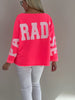 Sweatshirt mit Schriftzug im Rücken in Neonpink Artikel 6320