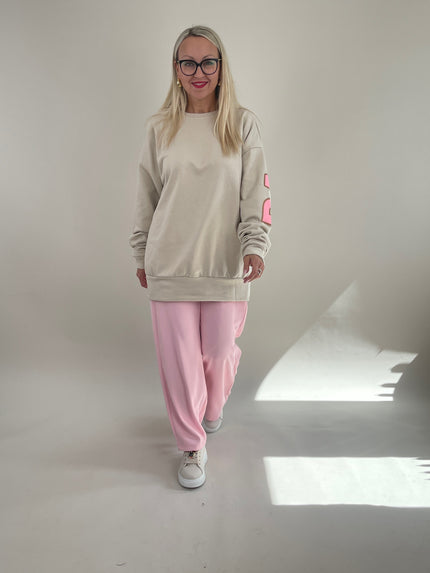 Long-Sweatshirt in Beige Artikel 6303