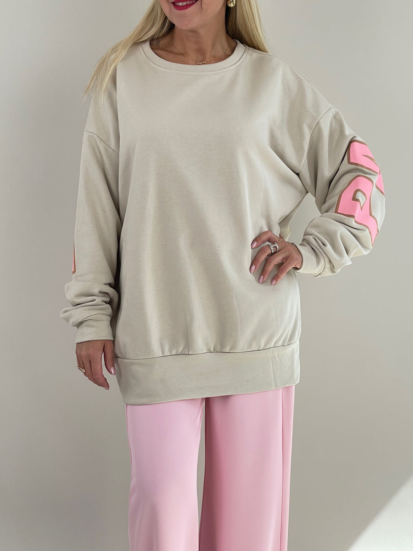 Long-Sweatshirt in Beige Artikel 6303