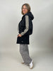 Steppjacke mit Streifen in Schwarz