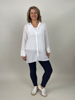 Lässige Longbluse in Weiß