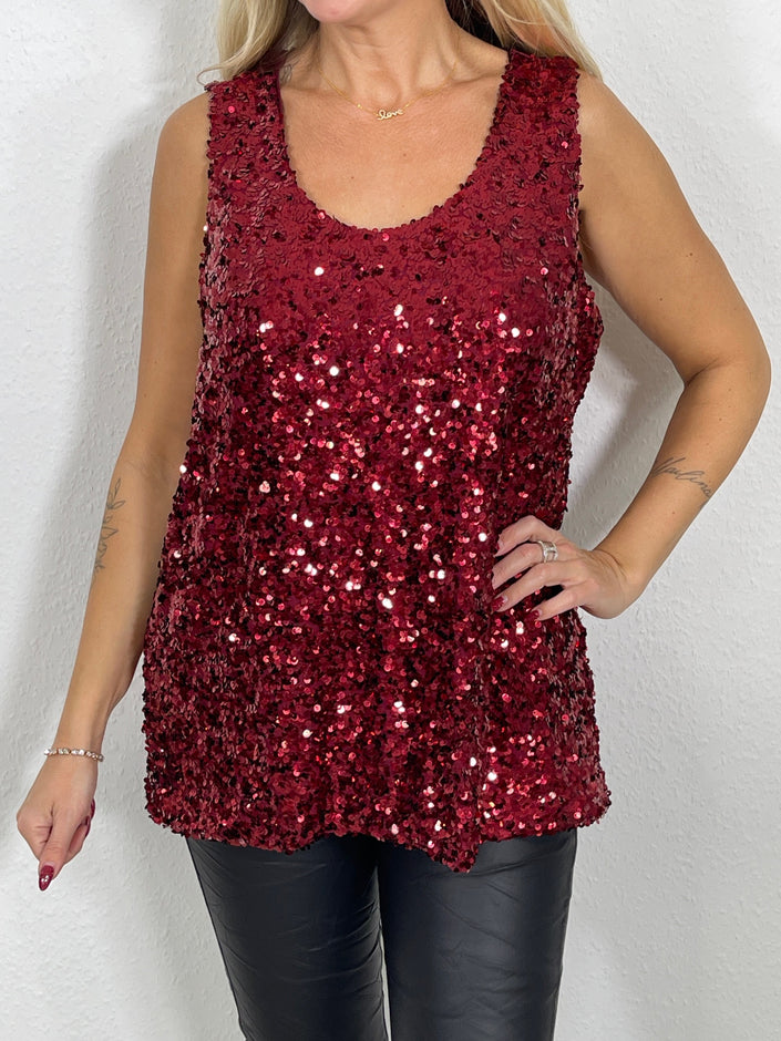 Top lang mit Pailletten in versch. Farben Artikel 5427