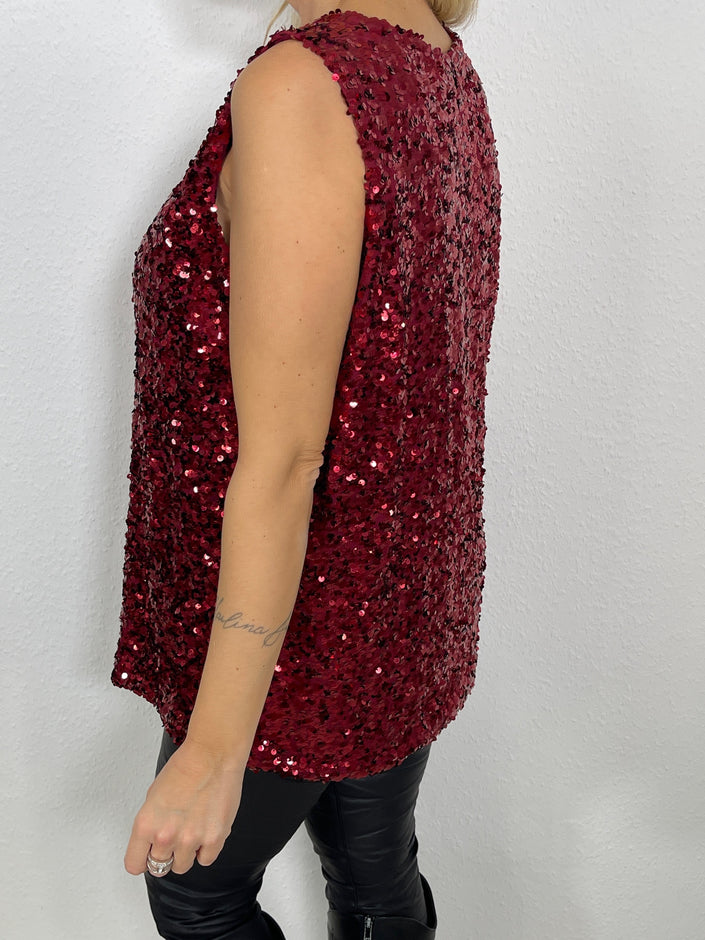 Top lang mit Pailletten in versch. Farben Artikel 5427