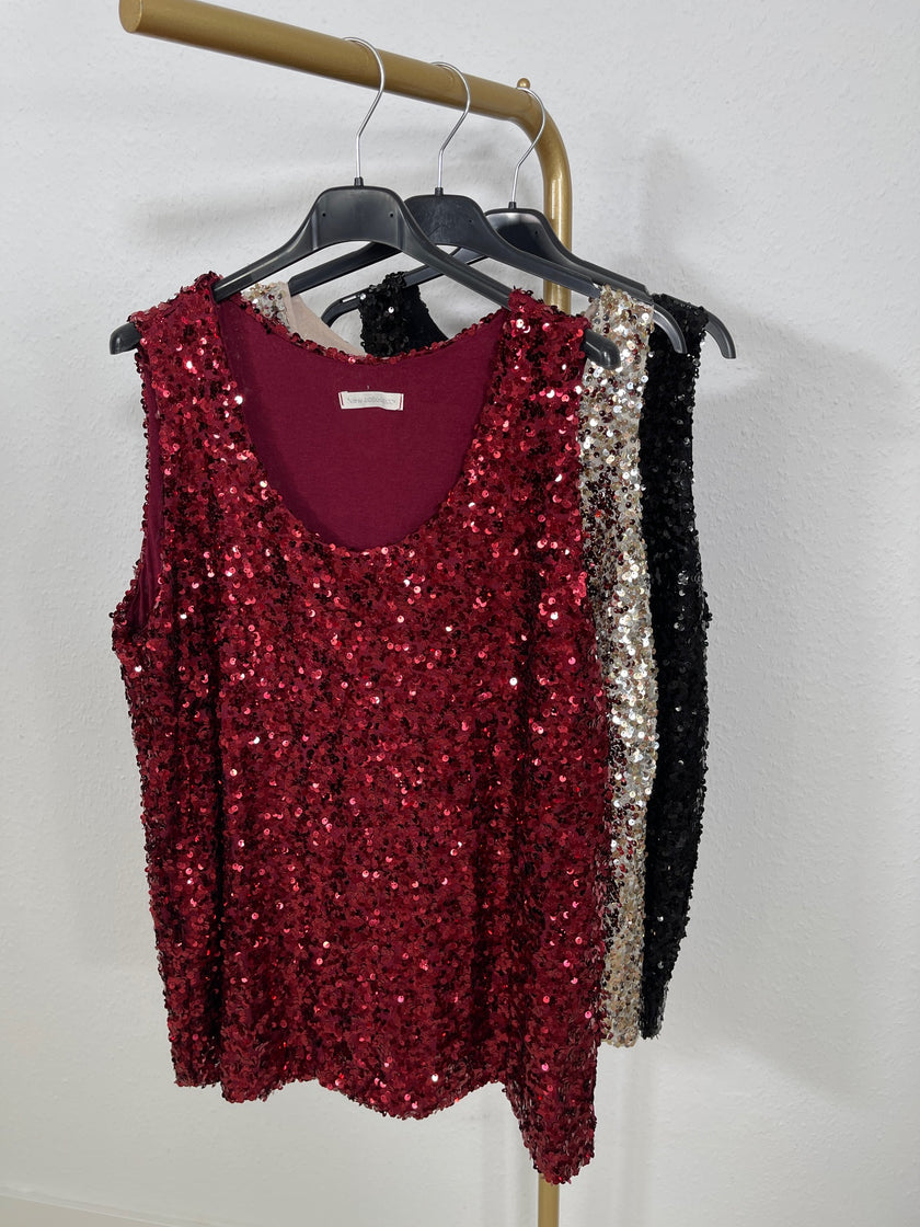 Top lang mit Pailletten in versch. Farben Artikel 5427