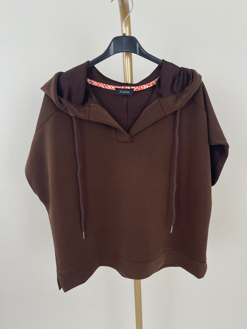 Sweatshirt Kurzarm mit Kapuze in versch. Farben Art. 6314