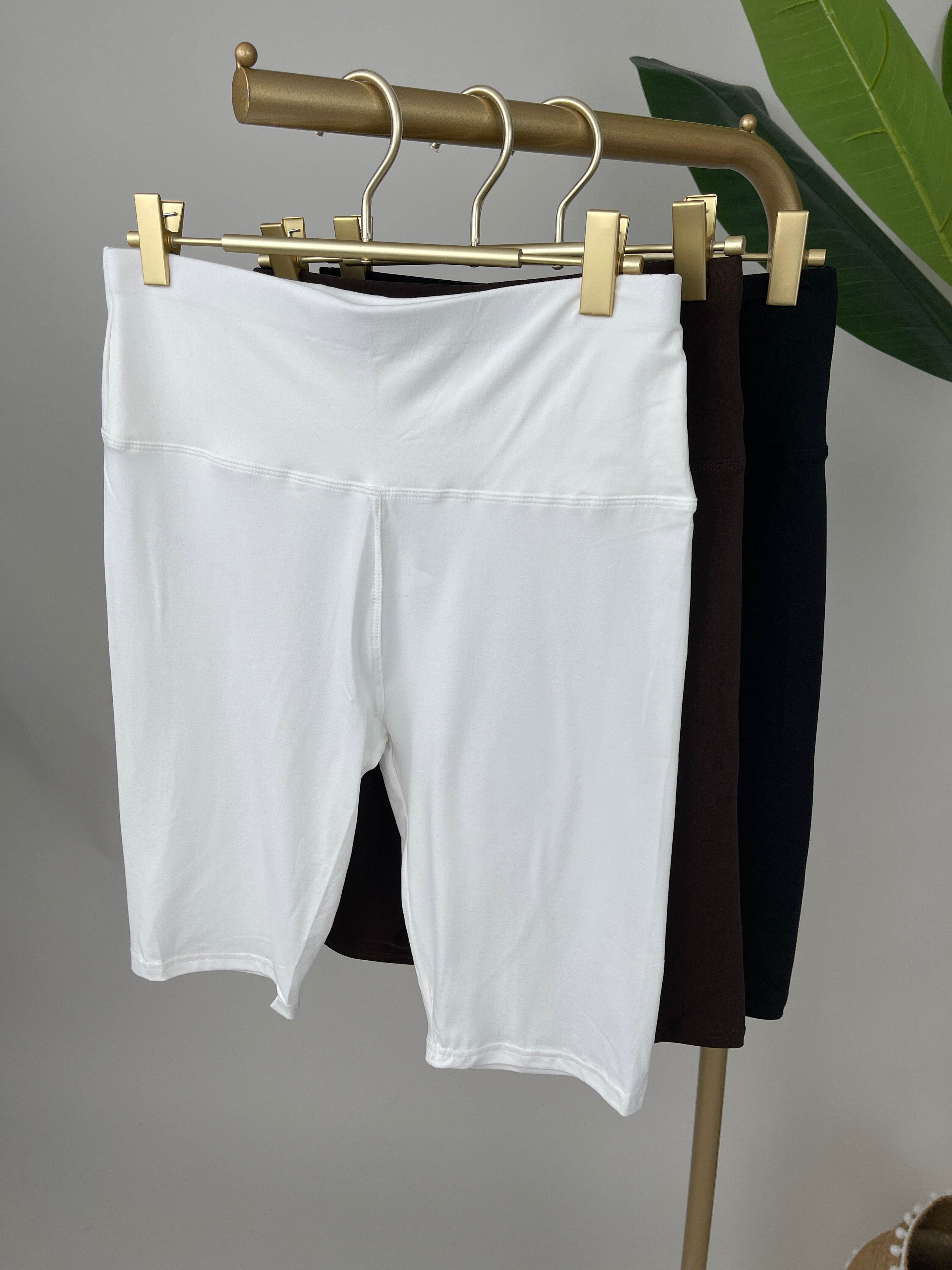 Radler Leggings mit breitem Bund in versch. Farben