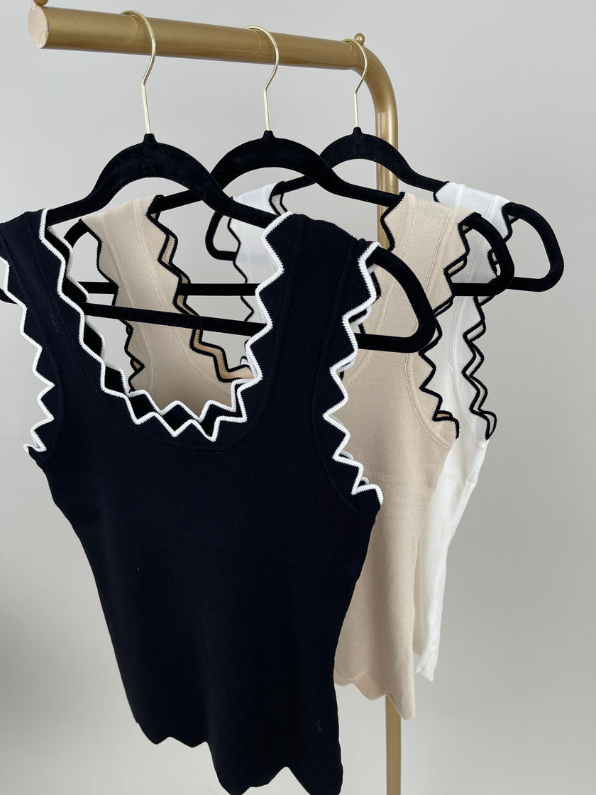 Top ZickZack zweifarbig in versch. Farben Artikel 5984