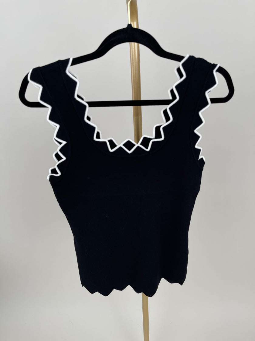 Top ZickZack zweifarbig in versch. Farben Artikel 5984