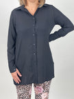 Lässige Longbluse in Schwarz