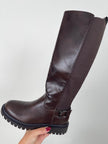 Stiefel mit Stretcheinsatz in Mokka