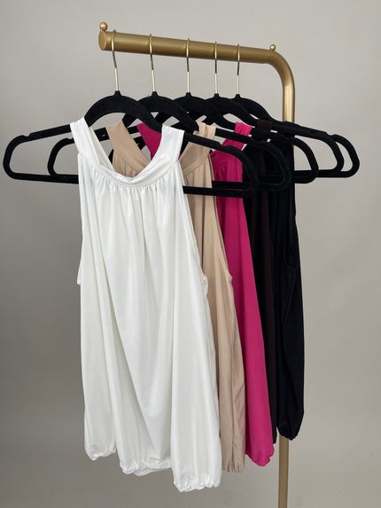 Neckholder Top Kofferstoff Uni in versch. Farben