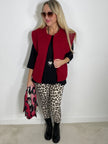 Teddy Weste Oversized in Rot 5433