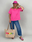 T-Shirt schmale Streifen in Rosa/Pink