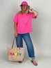 T-Shirt schmale Streifen in Rosa/Pink