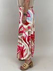 Rock Kofferstoff Muster in Beige/Rot/Pink Artikel 5960