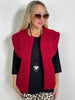 Teddy Weste Oversized in Rot 5433