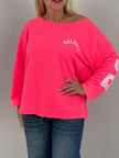 Sweatshirt mit Schriftzug im Rücken in Neonpink Artikel 6320