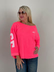 Sweatshirt mit Schriftzug im Rücken in Neonpink Artikel 6320