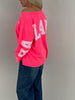 Sweatshirt mit Schriftzug im Rücken in Neonpink Artikel 6320