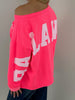 Sweatshirt mit Schriftzug im Rücken in Neonpink Artikel 6320
