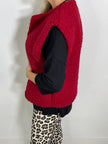 Teddy Weste Oversized in Rot 5433