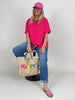 T-Shirt schmale Streifen in Rot/Pink