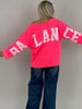 Sweatshirt mit Schriftzug im Rücken in Neonpink Artikel 6320