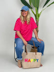 T-Shirt schmale Streifen in Rot/Pink