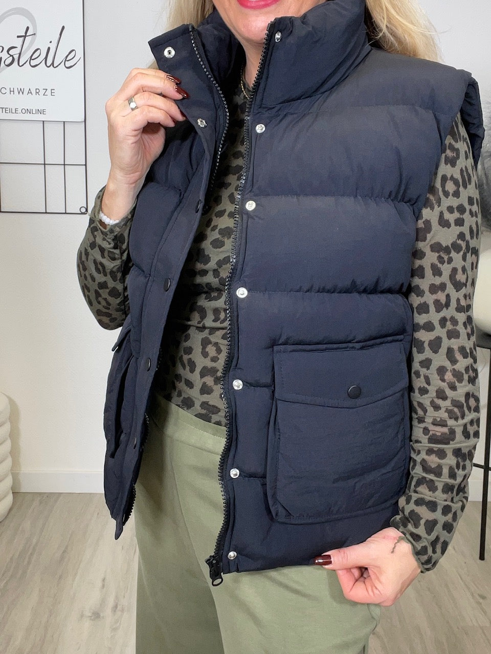 Steppweste in Schwarz Artikel 6679