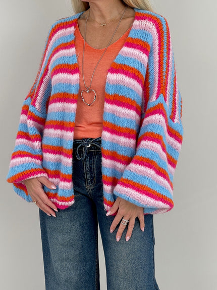 Cardigan Streifen in Pink/Orange Artikel 6362